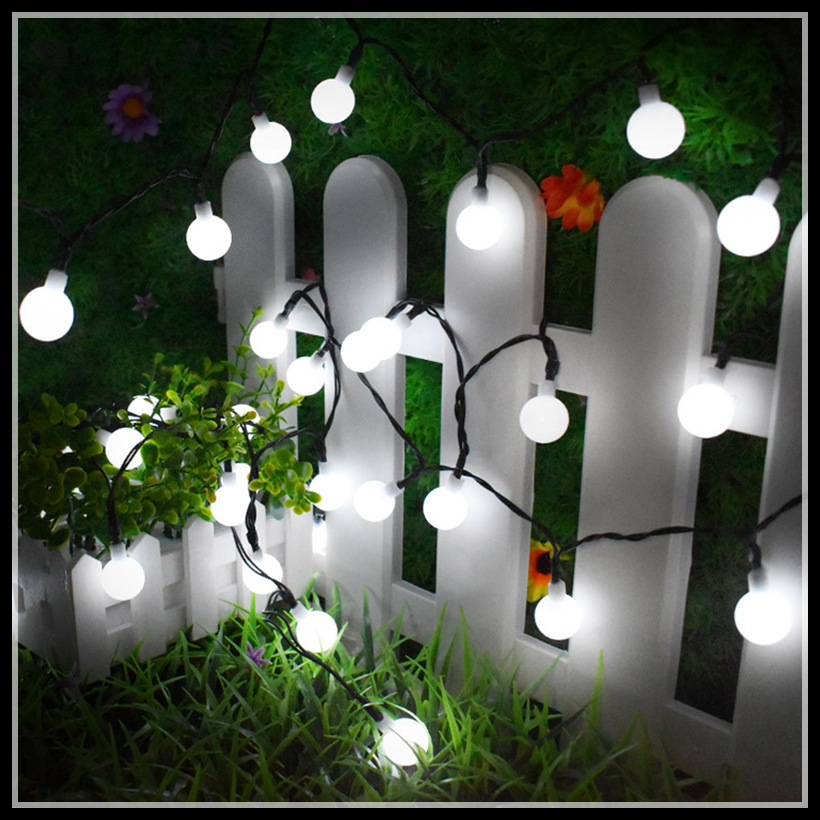 Luz de bola de burbuja solar cadena de luz de estrella led flor de cerezo ambiente de campamento al aire libre decoración navideña luz solar