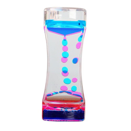 Dynamic small waist two-color liquid oil leakage hourglass timer decompression daze acrylic creative gift ornaments