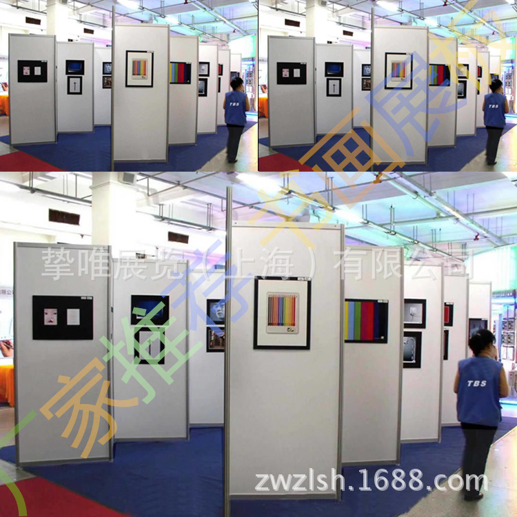 会展八菱棱柱展示架画展活动屏风隔断户外折叠移动屏风大学校展板
