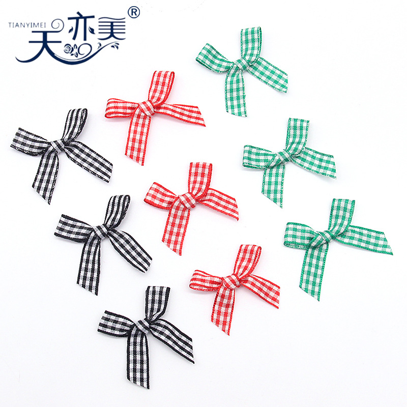 1cm Plaid con arco accesorios de ropa arco niños falda calcetines decorativos Plaid cinta arco