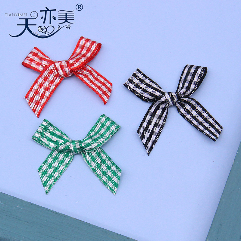 1cm Plaid con arco accesorios de ropa arco niños falda calcetines decorativos Plaid cinta arco