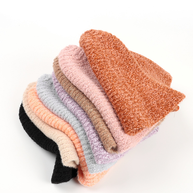 Cross-Border Popular Knitted Fisherman Hat Korean Style Autumn and Winter Witch Hat Pointed Woolen Hat Large Brim Bucket Warm Basin Hat for Women