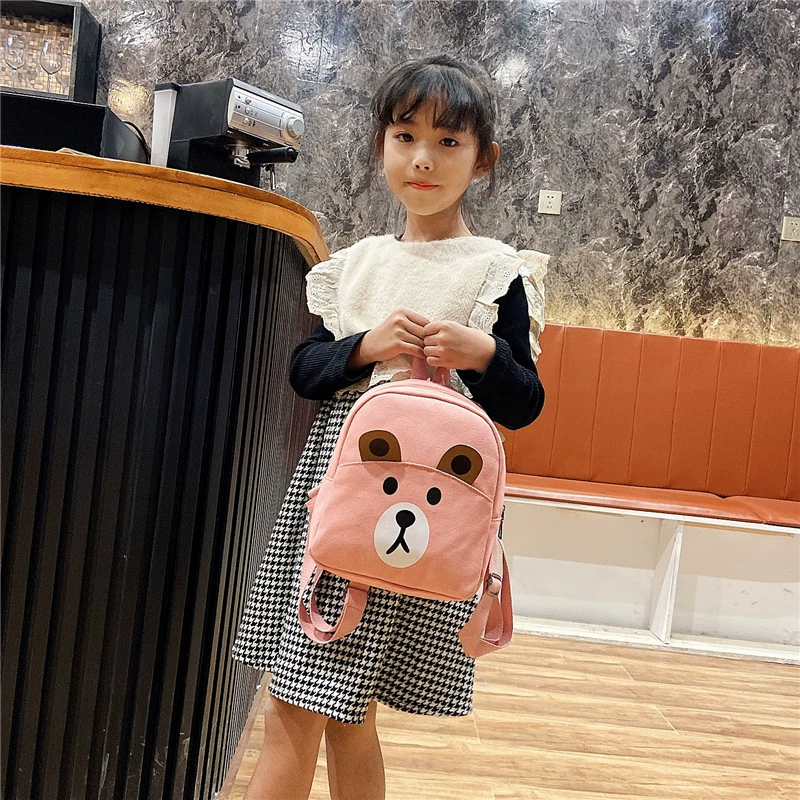 Cute children's school bag, backpack for early age, cartoon fashionable small bag, with little bears, wholesale