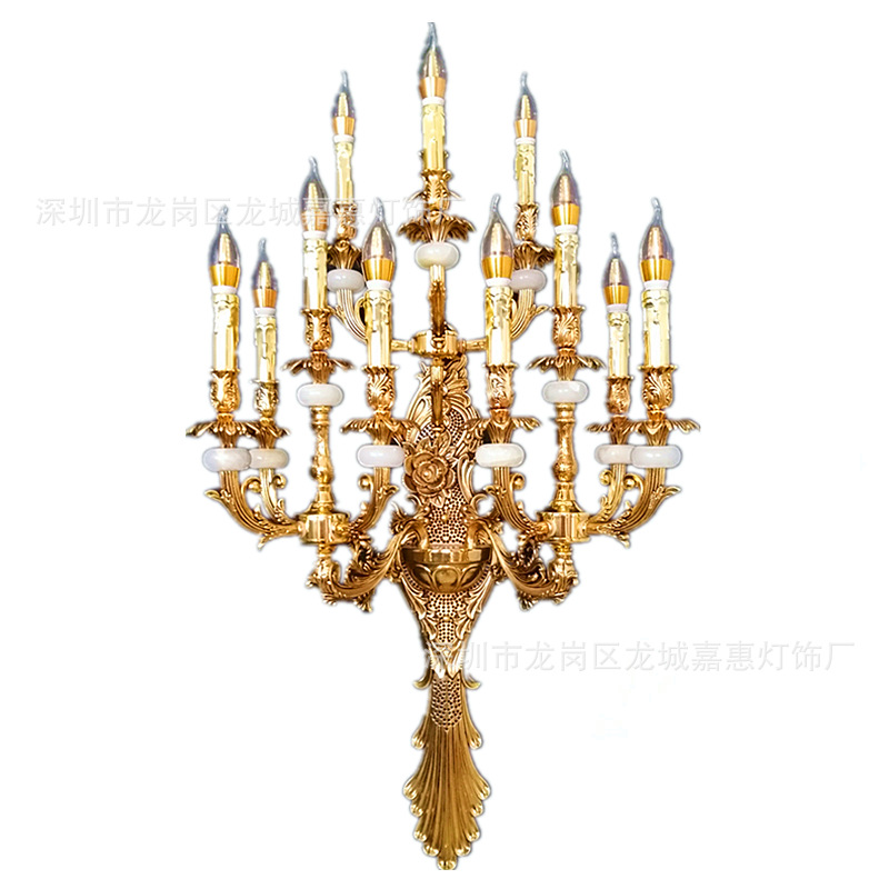 Gran lámpara de pared de cristal francés de lujo retro Villa sala de estar vestíbulo lámpara de pared del hotel lámpara de pared interior europea