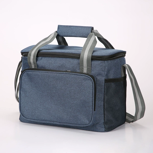 15L front pocket thermal bag navy blue