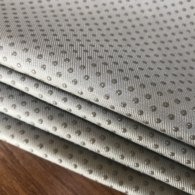 2.1米宽幅灰色华达呢仿硅胶滴塑防滑布面料防滑坐垫斜纹扎染家纺