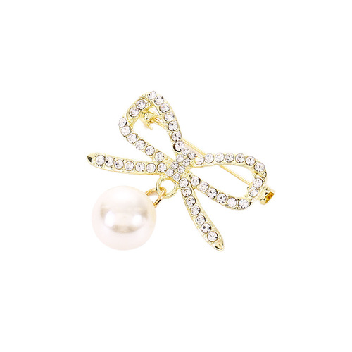 Source manufacturer temperament neckline anti-exposure pearl buckle pin to fix clothes small brooch women's collar pin accessories corsage