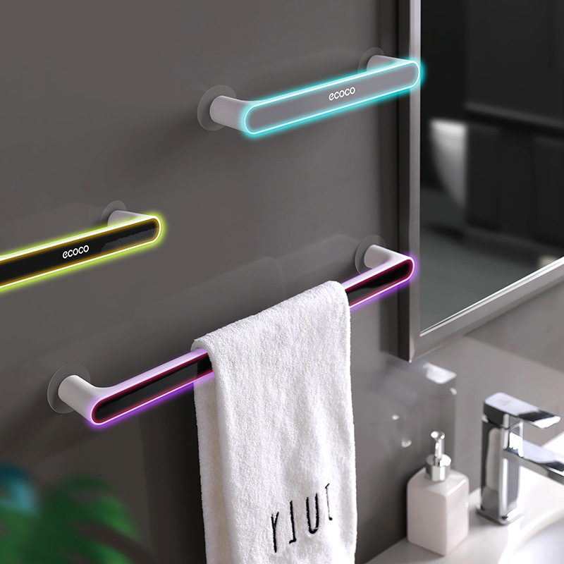 Towel Rack Punch-Free Bathroom Bathroom Suction Cup Hanger Bath Towel Rack Scandinavian Simple Creative Single Pole Short Style