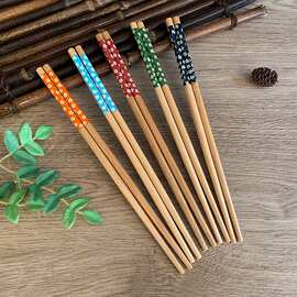 小翠花竹筷子套花蓝翠 红翠碳化筷 厂家批发陶瓷碗筷搭餐包卡通筷