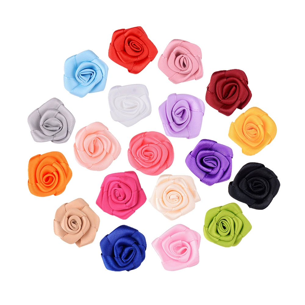 DIY ювелирные изделия Головные уборы Аксессуары для одежды цветочные аксессуары 2,5 см плоская ручная Складная Роза лента цветок