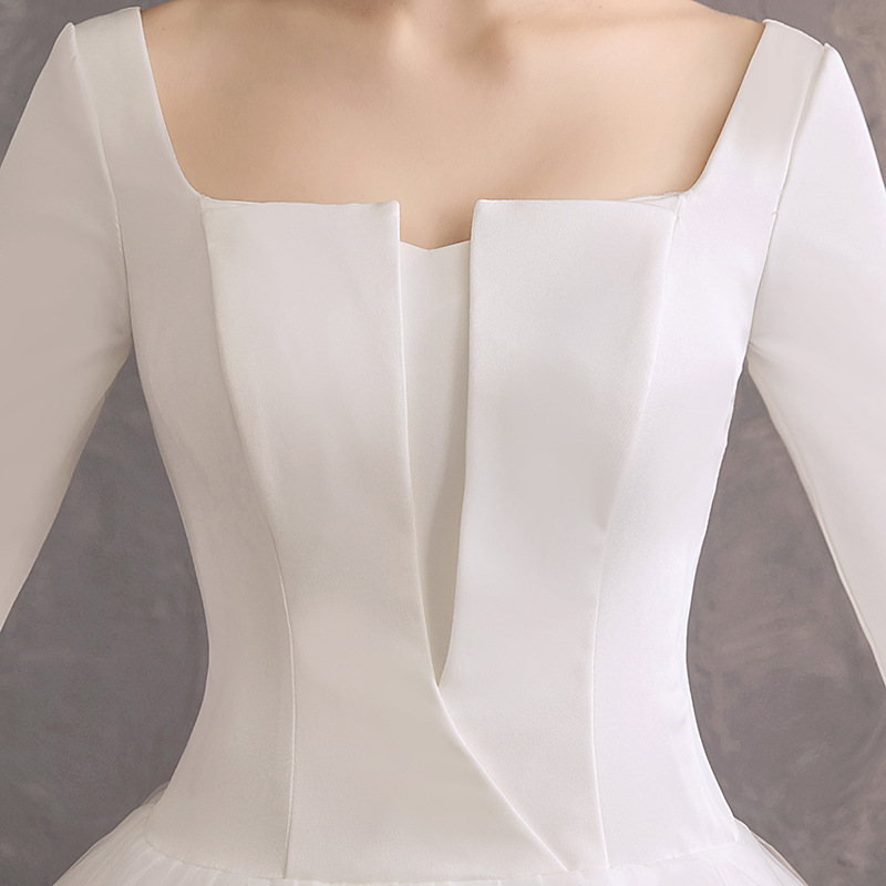 2024 nuevo estilo francés pequeño vestido de novia simple elegante adelgazamiento vestido de novia compromiso frío temperamento satén vestido de novia