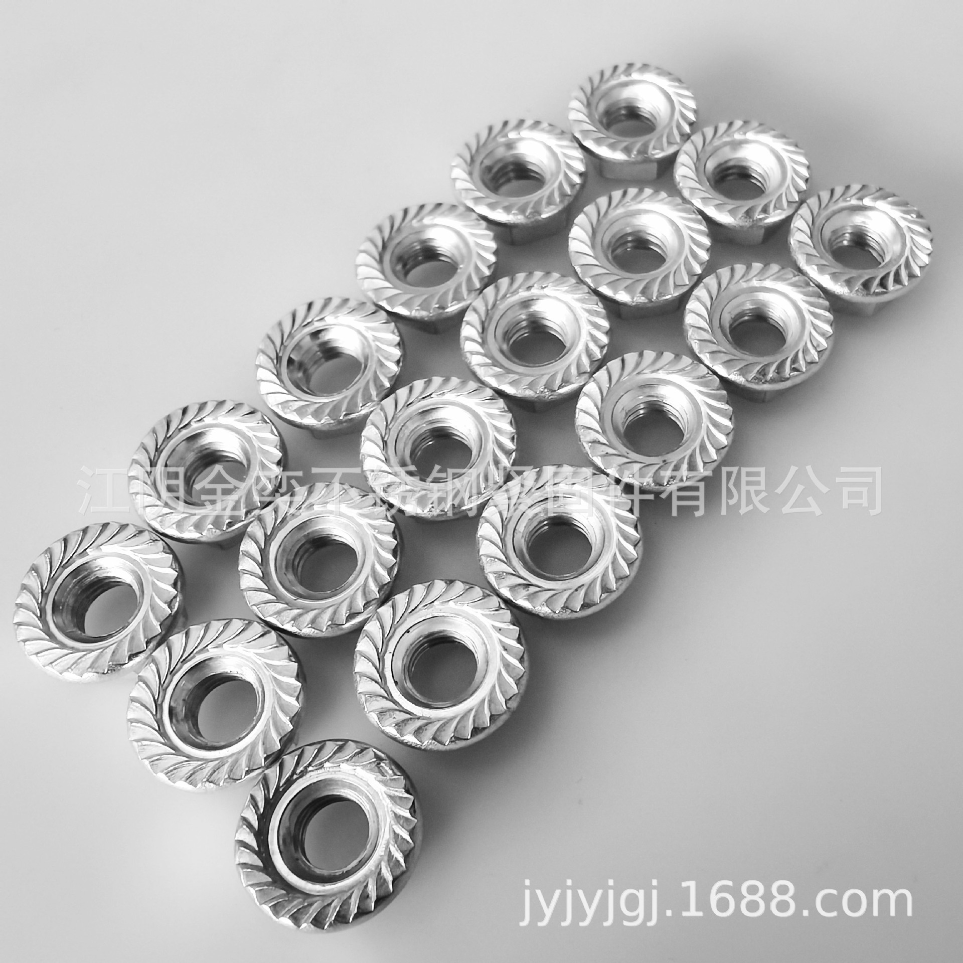 厂家现货 源头直供 螺母带齿法兰镀锌螺帽 M6 法兰面防滑螺丝帽