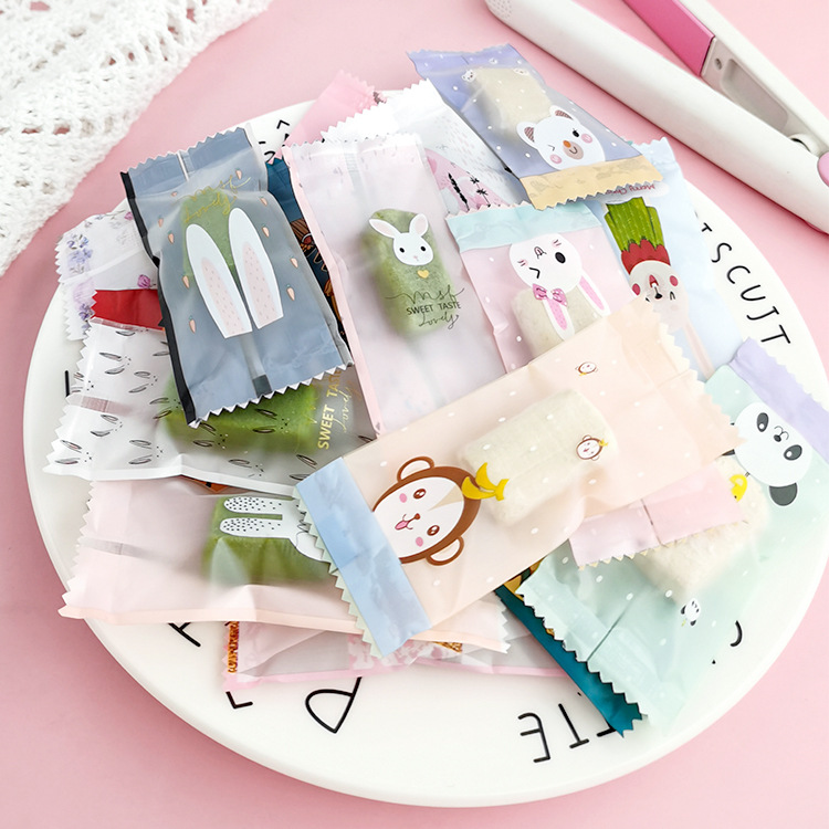 Embalaje para hornear creativo hecho a mano turrón bolsa de fruta transparente engrosada bolsa de caramelo lindo embalaje papel de caramelo 100 piezas