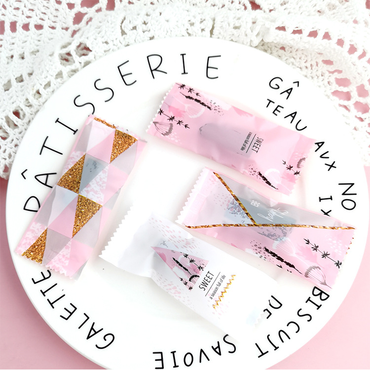 Embalaje para hornear creativo hecho a mano turrón bolsa de fruta transparente engrosada bolsa de caramelo lindo embalaje papel de caramelo 100 piezas