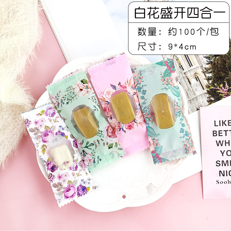 Embalaje para hornear creativo hecho a mano turrón bolsa de fruta transparente engrosada bolsa de caramelo lindo embalaje papel de caramelo 100 piezas