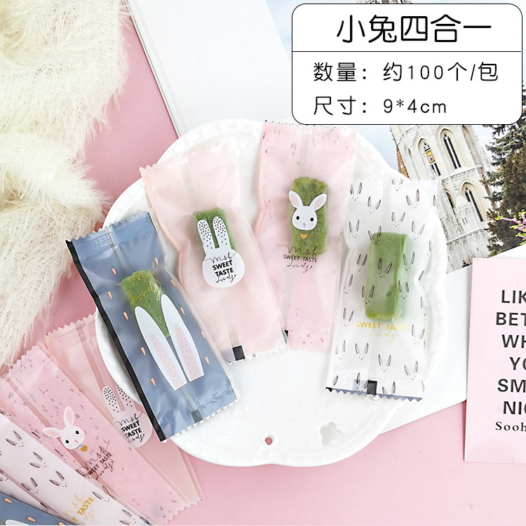 Embalaje para hornear creativo hecho a mano turrón bolsa de fruta transparente engrosada bolsa de caramelo lindo embalaje papel de caramelo 100 piezas