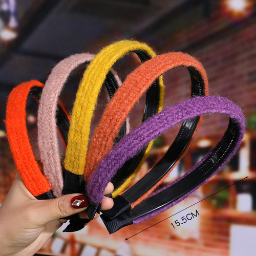 Internet-famous hair accessories women's wavy simple solid color headband Korean style matte non-slip face-washing headband simple versatile headwear