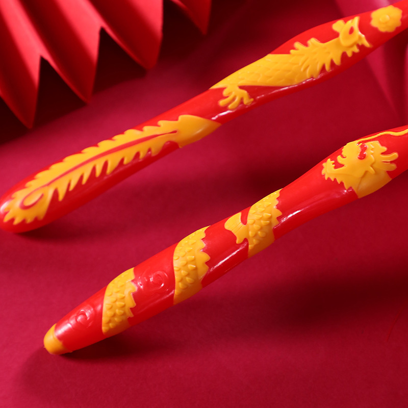 Suministros de la boda rojo festivo cepillo dientes pelo suave par boda artículos adultos pareja hogar al por mayor