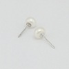 Organic round beads from pearl, hypoallergenic earrings, silver 925 sample, simple and elegant design