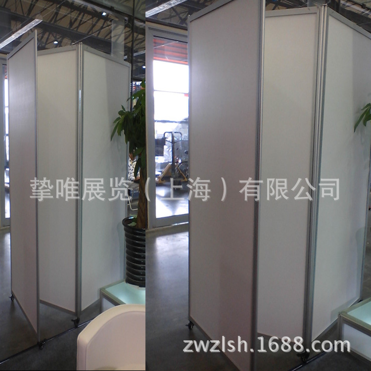 上海带轮子可移动屏风展板户外移动独立广告铝合金展架折叠式展板