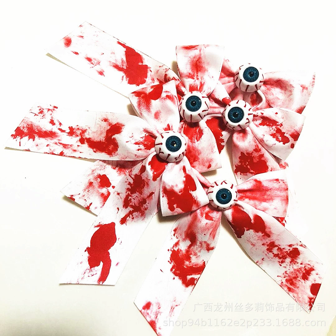 Cloth, beads with bow, hairgrip, halloween