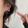 Brand earrings heart-shaped, short asymmetrical goods, city style, internet celebrity