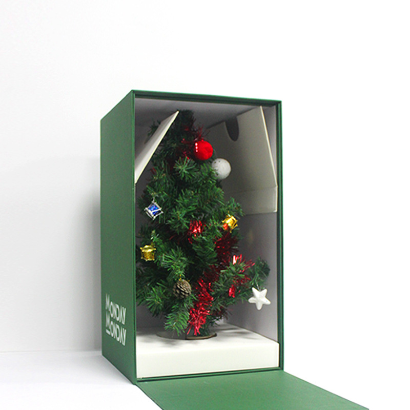 创意圣诞节苹果盒圣诞节翻盖礼盒 口红生日外包装盒免费设计