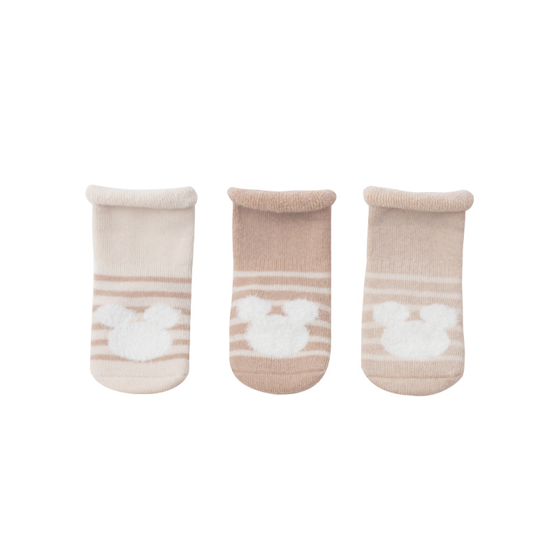 Calcetines de bebé Otoño e Invierno cálidos calcetines de felpa engrosados bebé recién nacido lindo calcetines de dibujos animados colorido algodón rizado Suelto