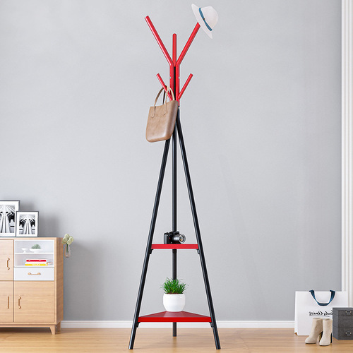 Simple clothes hanger floor-standing bedroom coat rack small clothes rack hanging bag rack household iron clothes rack storage rack