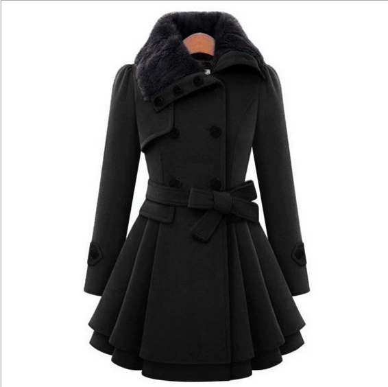 Шерстящее пальто, AliExpress, wish, европейский стиль, облегающий, повышенная толщина, (физические)