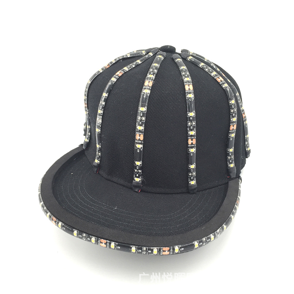 Dance Night show party Dress Up props 12V-LED sombrero de hip hop sombrero luminoso