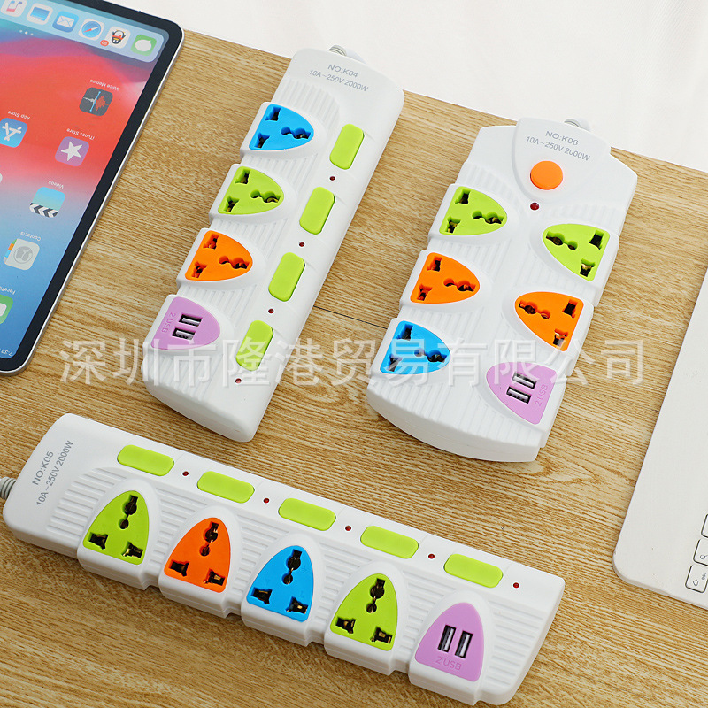 工厂直销出口插座usb智能排插带线接线板缅甸泰国越南电源插排