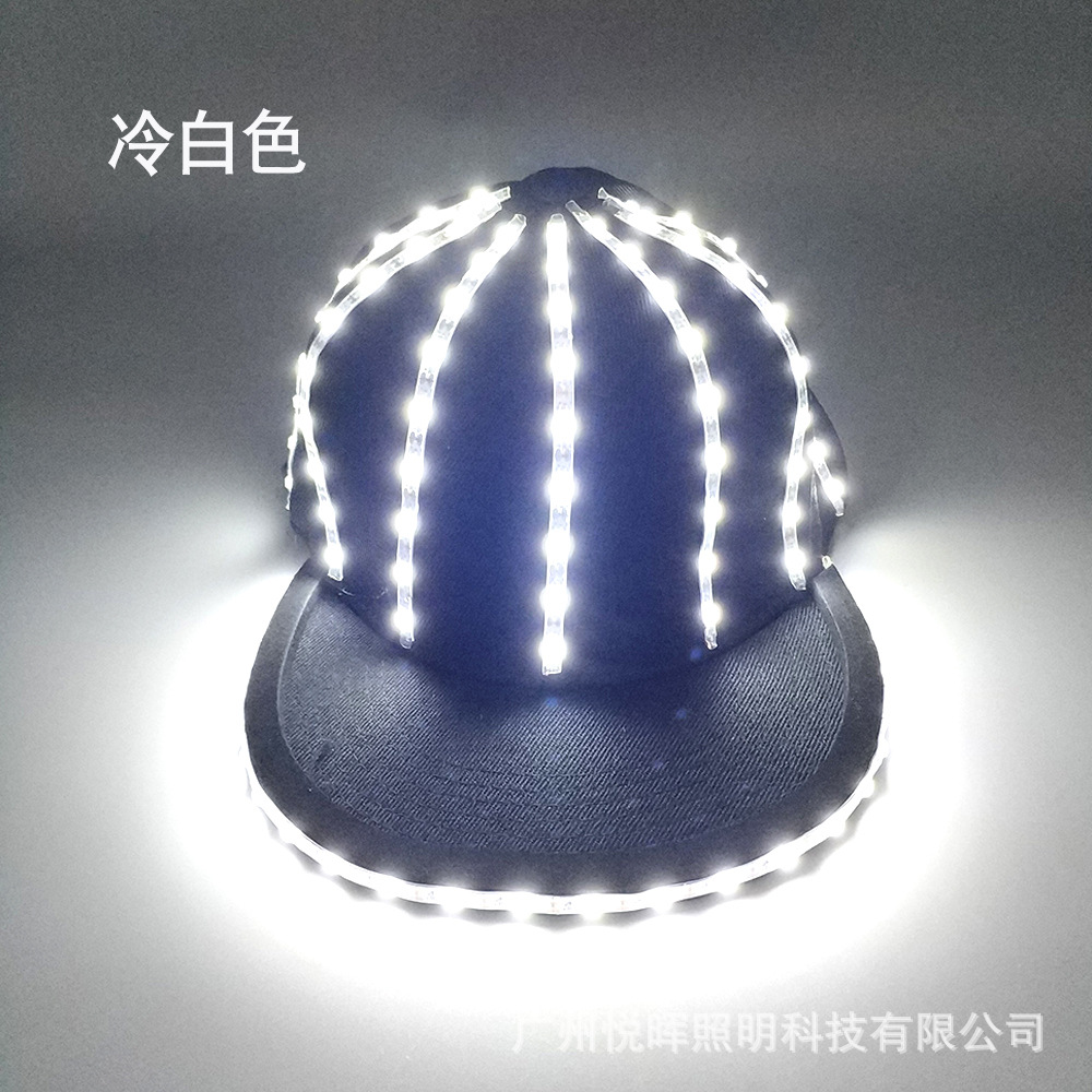 Dance Night show party Dress Up props 12V-LED sombrero de hip hop sombrero luminoso