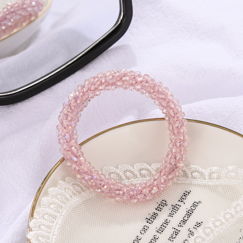 Pulsera de cuentas de cristal banda de pelo de anillo de intestino grueso Universal Internet celebridad ins Cola de Caballo cuerda de pelo temperamento retro cuerda de pelo al por mayor