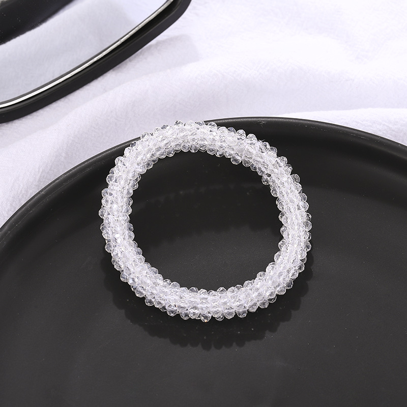 Pulsera de cuentas de cristal banda de pelo de anillo de intestino grueso Universal Internet celebridad ins Cola de Caballo cuerda de pelo temperamento retro cuerda de pelo al por mayor