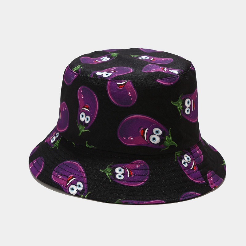 Sombrero de pescador con estampado de vegetales creativo y novedoso 2026 para mujer, sombrero de sol informal para exteriores de verano, sombrero tipo pescador versátil.