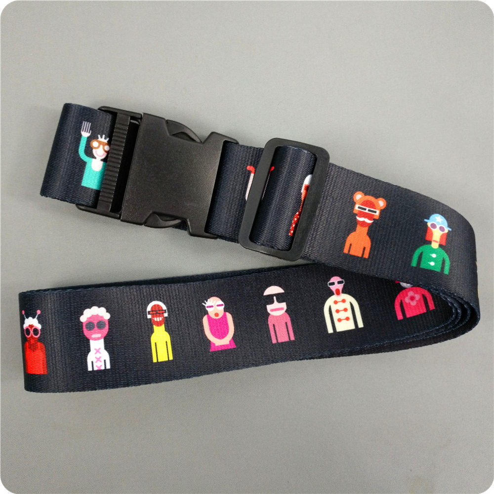 跨境直供数码热转印行李带TSA海关称重密码锁扣捆绑带十字打包带