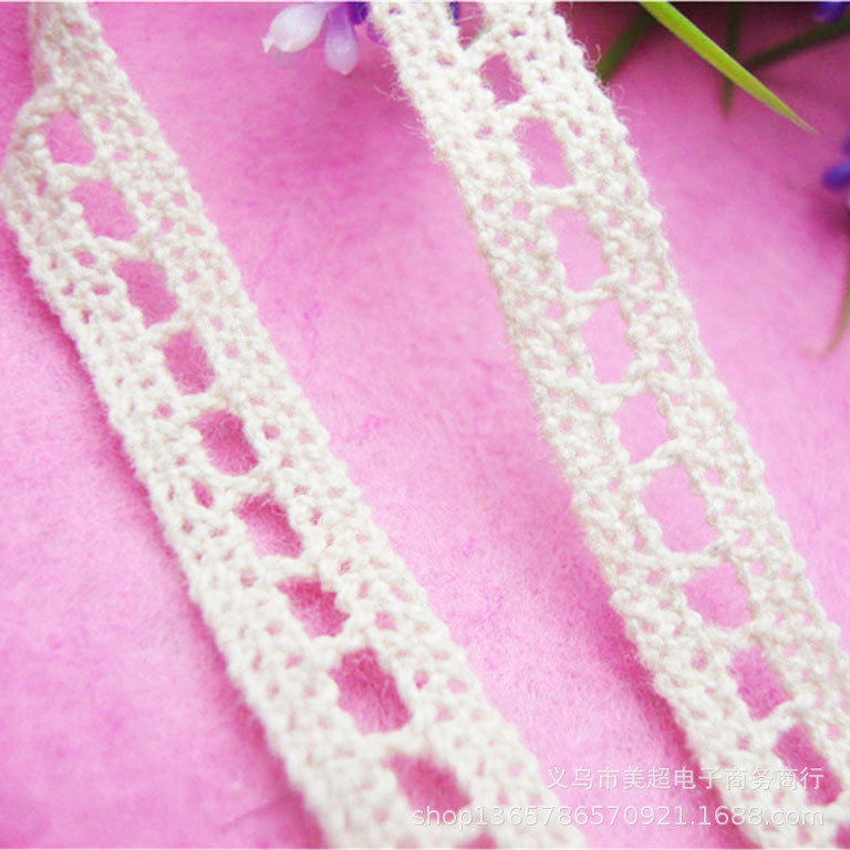 1cm现货棉线花边编制镂空童装裙边蕾丝布艺辅料 手工DIY 窗帘发饰