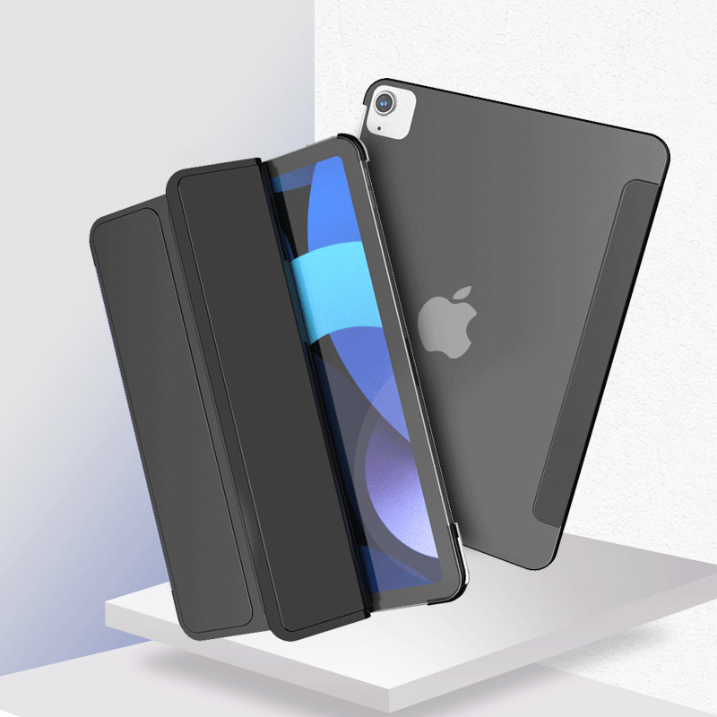 For ipad air4 tri-fold PC protective case Air2 frosted transparent case 10.2 New pro11 anti-drop 9.7 case