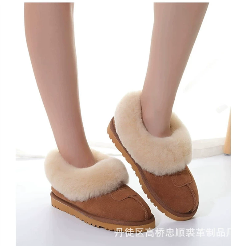 Новые женские зимние сапоги из коровьей кожи 2025 года, закрытая пятка, плоские шерстяные кроссовки, поддержка трансграничных поставок для внешней торговли, повседневная обувь из хлопка.