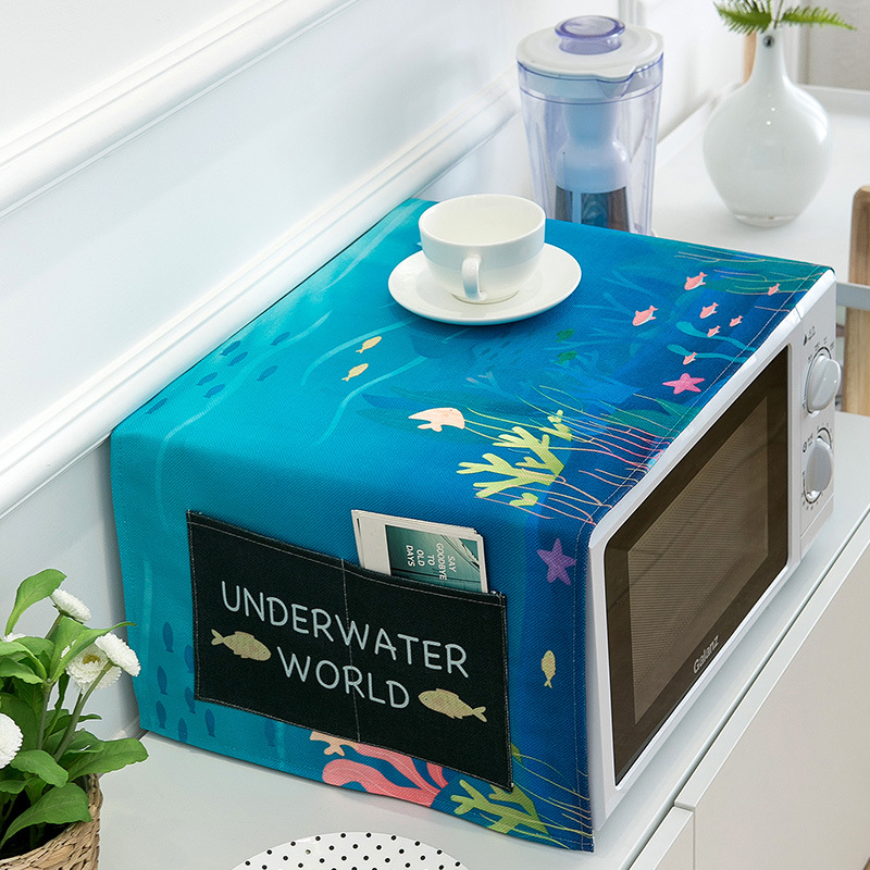 Cubierta del horno de microondas cubierta de polvo de tela cubierta de aceite del horno cubierta de polvo toalla cuadrada estera de toalla cocina hogar entrega de una pieza