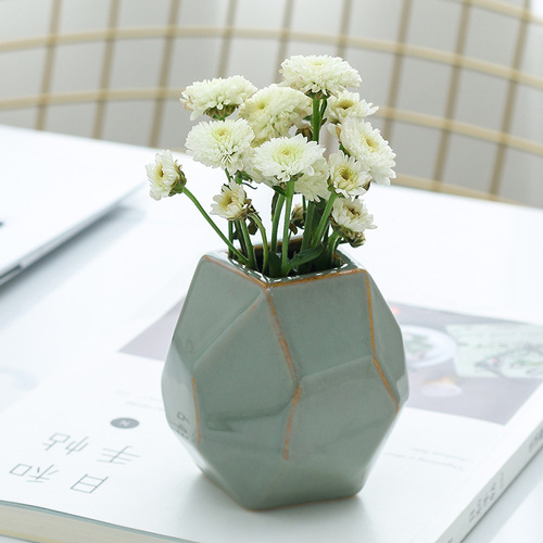 Flower Pot with Ins Style, High-Quality, Soft Furnishing Ceramic Small Flower Pot Decor, Creative Nordic Style Dried Flower and Hydroponic Flower Vase