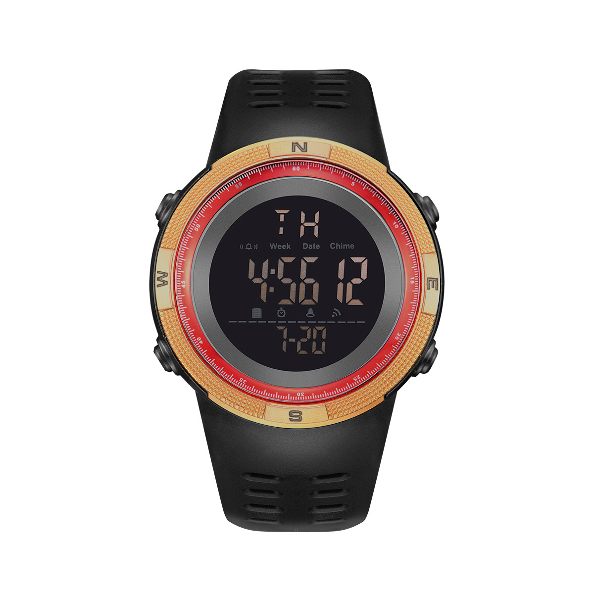 Reloj cronógrafo electrónico para hombre para deportes al aire libre, reloj popular para estudiantes, reloj deportivo luminoso, reloj electrónico multifuncional para estudiantes.