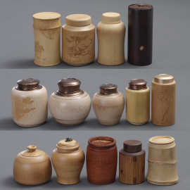 库存处理 竹制便携式茶叶罐茶叶包装盒密封罐醒茶筒可雕刻logo