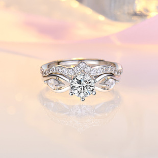 Internet Celebrous Two-in-One Girlfriend Sisters Ring Crown Ring Women's Opening Finger Ring Removable Set Ring Combination