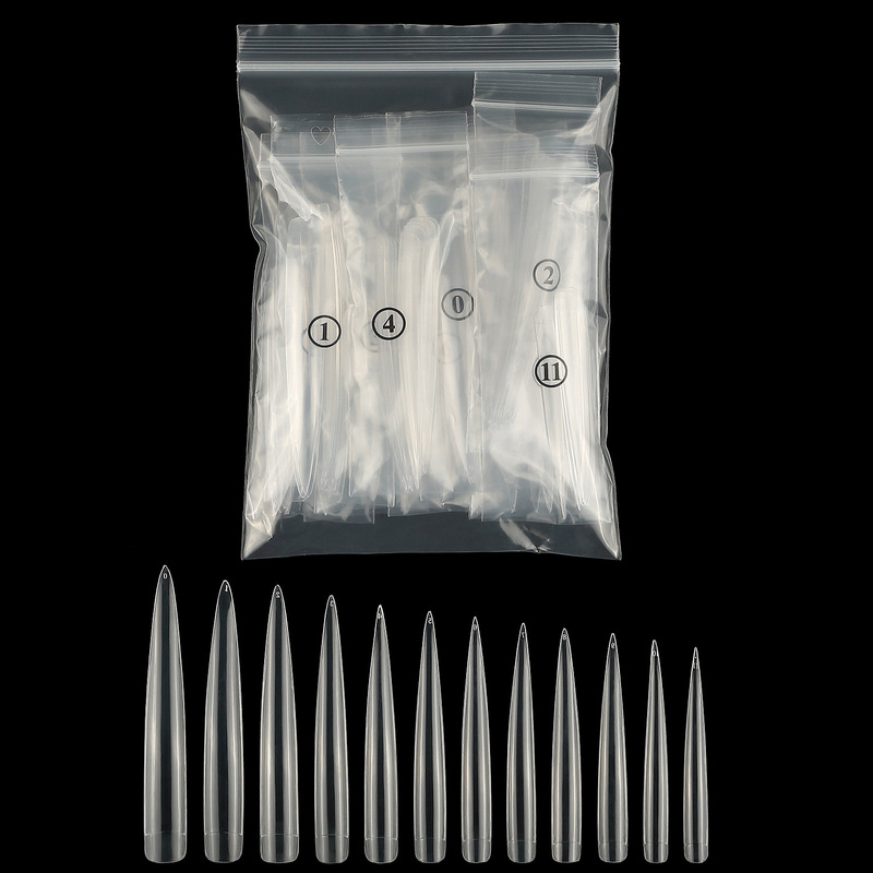 Factory direct 120 pieces of bagged transparent salon art sharp nail special sharp nail foreign trade hot