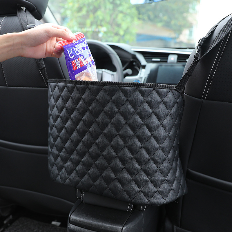 Asiento de coche red de almacenamiento bolsillo coche multifuncional bolsa de almacenamiento de bolsillo bolsa colgante suministros de coche rombo