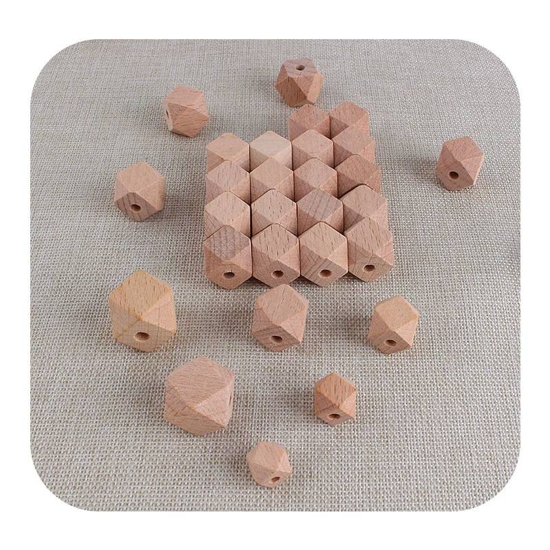 10 ~ 20 мм необработанное Дерево Бук Восьмиугольные молярные игрушки Аксессуары DIY браслет для прорезывания зубов цепочка на Соски Ожерелье сырье