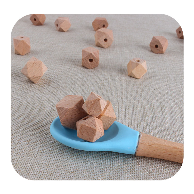 10 ~ 20mm madera cruda haya octogonal molar juguete accesorios DIY teether pulsera pezón cadena collar materias primas