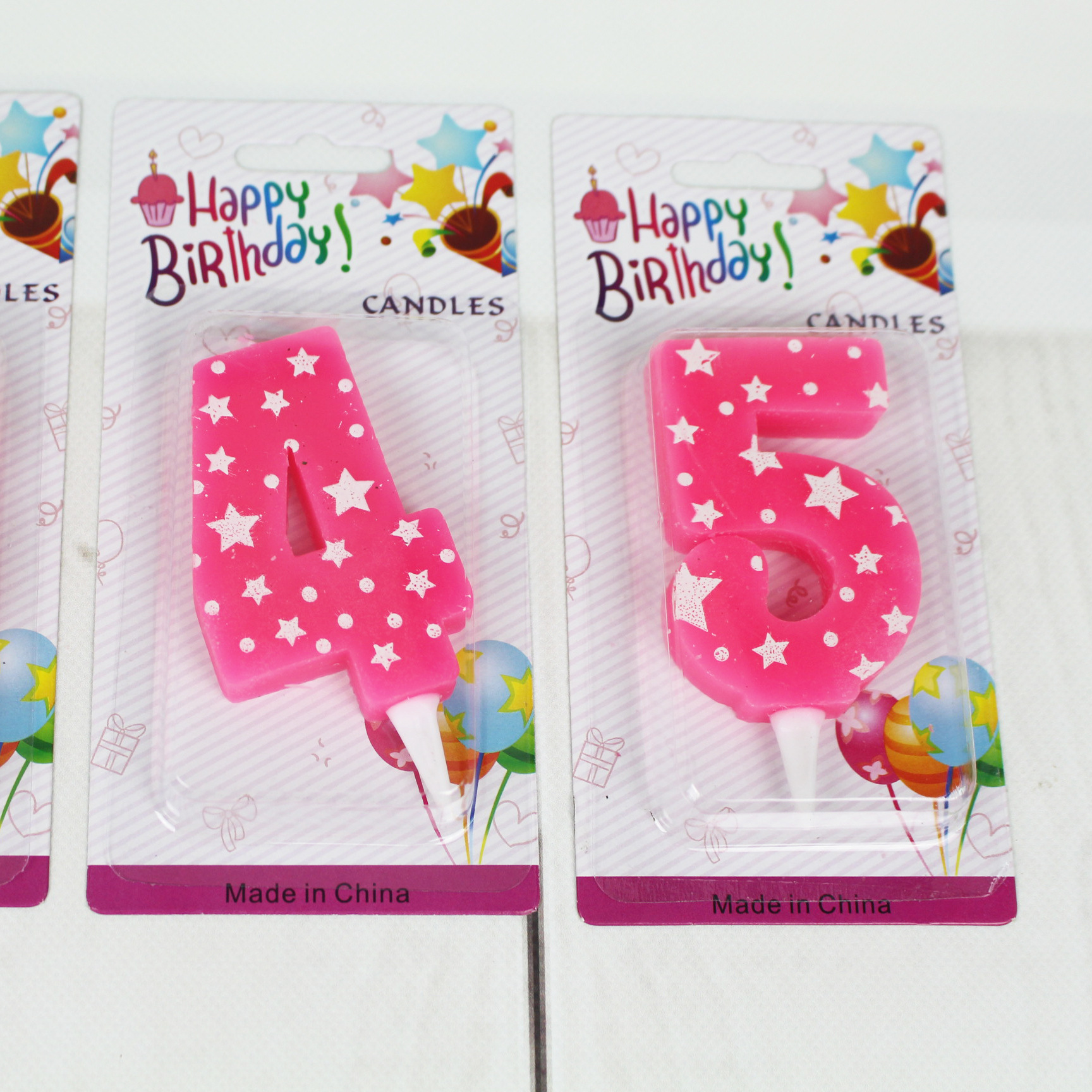 2024 fábrica al por mayor niños y niñas años de edad vela digital 0-9 estrella de cinco puntas Pastel rosa azul digital sin humo vela